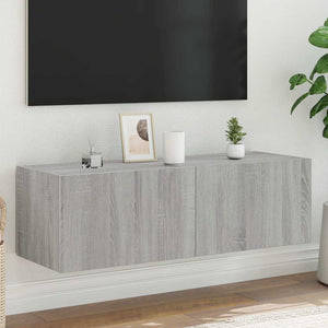 TV-Wandschrank mit LED Grau Sonoma 100 cm