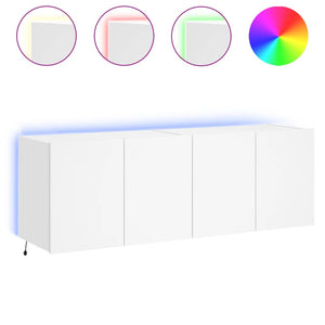 TV-Wandschränke mit LED, 2er Set, Weiß