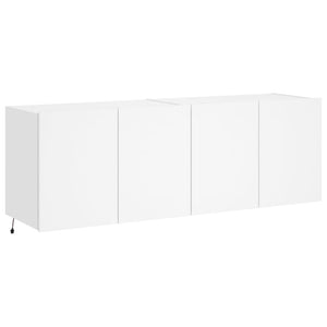TV-Wandschränke mit LED, 2er Set, Weiß
