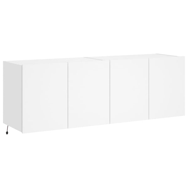 TV-Wandschränke mit LED, 2er Set, Weiß