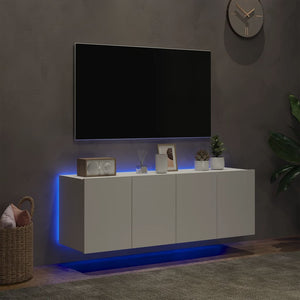 TV-Wandschränke mit LED, 2er Set, Weiß