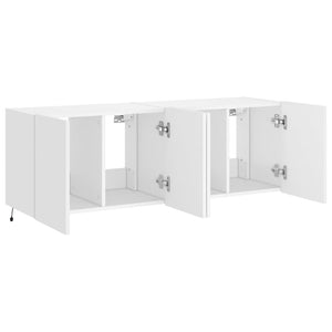 TV-Wandschränke mit LED, 2er Set, Weiß