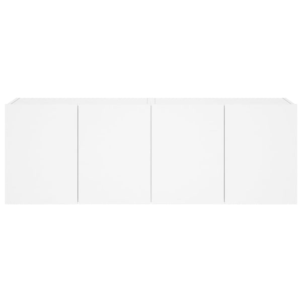 TV-Wandschränke mit LED, 2er Set, Weiß