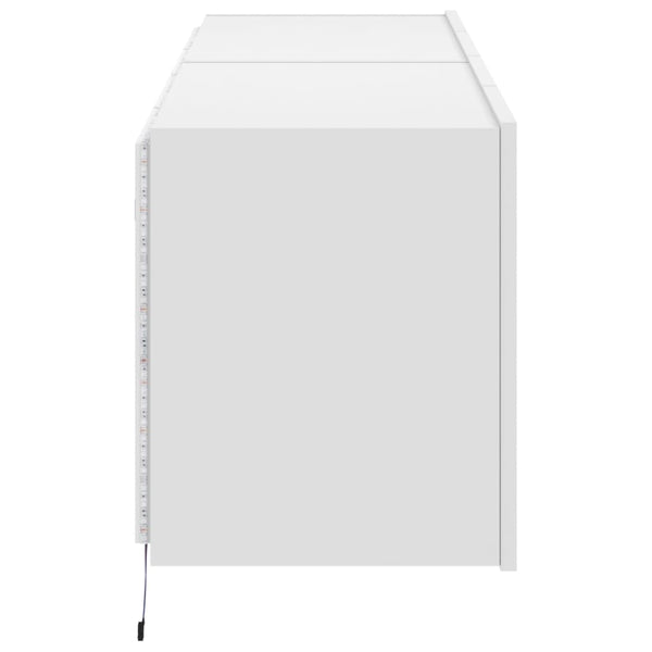 TV-Wandschränke mit LED, 2er Set, Weiß