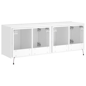 TV-Wandschränke mit LED, 2er Set, Weiß