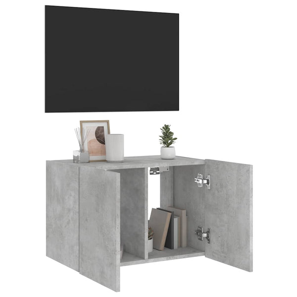 TV-Wandschrank mit LED Betongrau 60 cm
