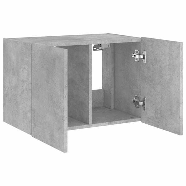 TV-Wandschrank mit LED Betongrau 60 cm