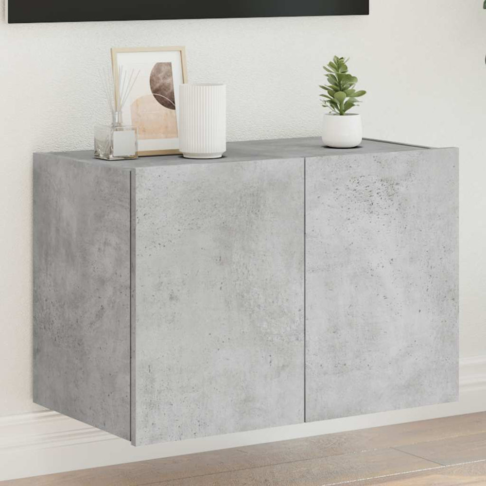 vidaXL TV Cabinet with LED Lights Concrete Gray 60x35x41 cm