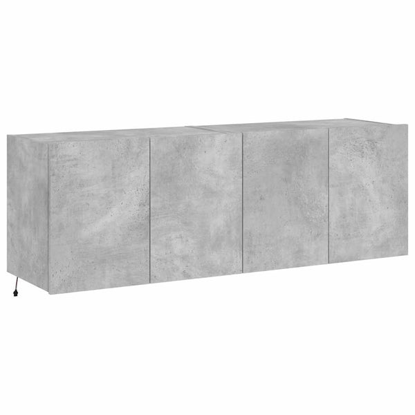 TV-Wandschränke mit LED, 2er-Set, Betongrau