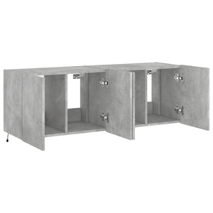 TV-Wandschränke mit LED, 2er-Set, Betongrau