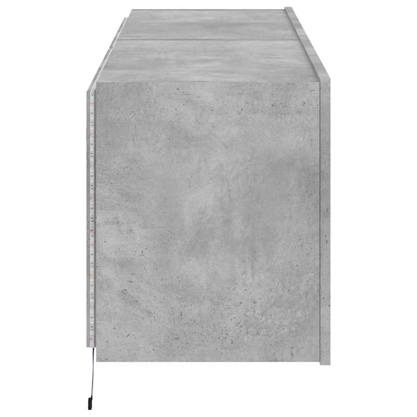 TV-Wandschränke mit LED, 2er-Set, Betongrau