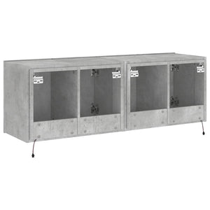 TV-Wandschränke mit LED, 2er-Set, Betongrau