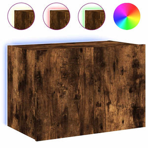 TV-Wandschrank Räuchereiche mit LED