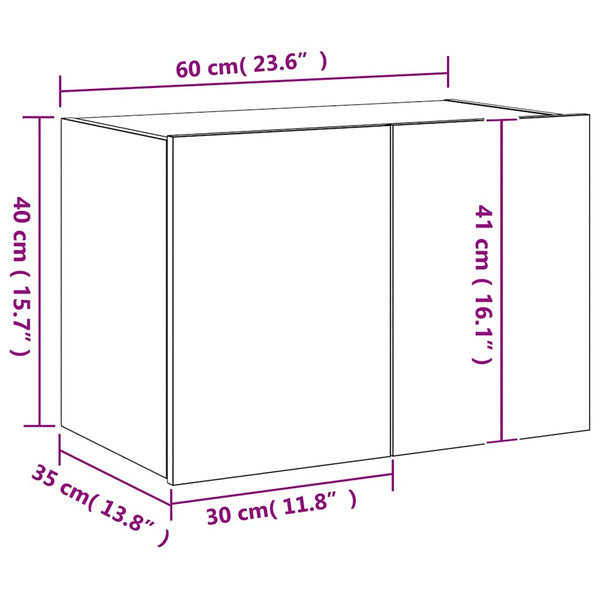TV-Wandschrank Räuchereiche mit LED