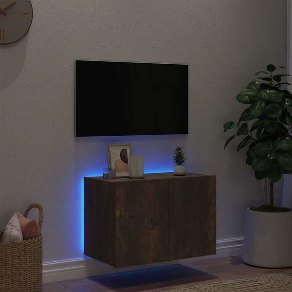 TV-Wandschrank Räuchereiche mit LED