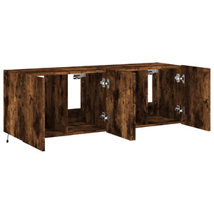 TV-Wandschränke mit LED Räuchereiche 60x35x41cm, 2er-Set