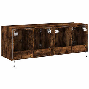 TV-Wandschränke mit LED Räuchereiche 60x35x41cm, 2er-Set