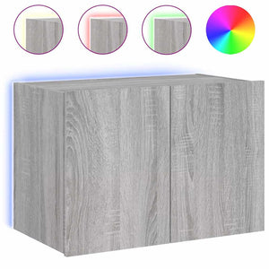 TV-Wandschrank mit LED Grau Sonoma 60 cm