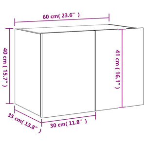 TV-Wandschrank mit LED Grau Sonoma 60 cm
