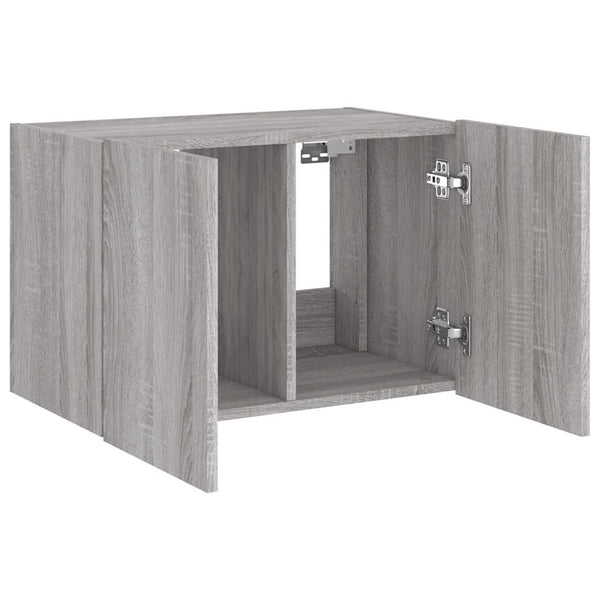 TV-Wandschrank mit LED Grau Sonoma 60 cm