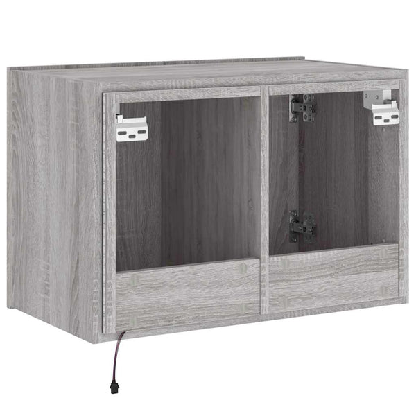 TV-Wandschrank mit LED Grau Sonoma 60 cm