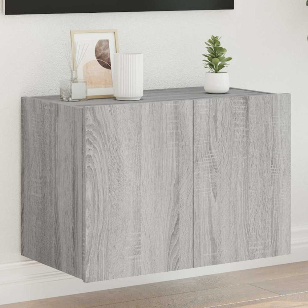 TV-Wandschrank mit LED Grau Sonoma 60 cm