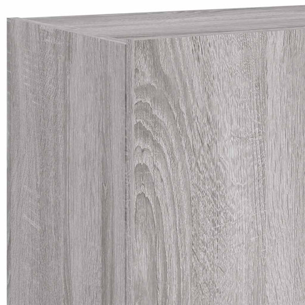 TV-Wandschränke mit LED, 2er Set, Grau Sonoma