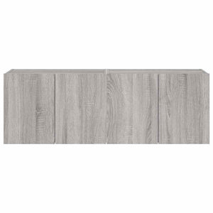 TV-Wandschränke mit LED, 2er Set, Grau Sonoma