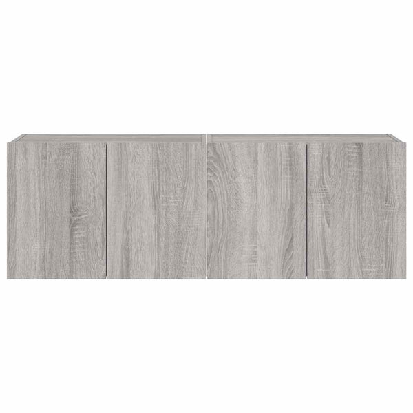 TV-Wandschränke mit LED, 2er Set, Grau Sonoma
