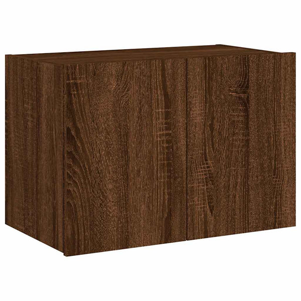 TV-Wandschrank mit LED Braun Eiche 60x35x41 cm
