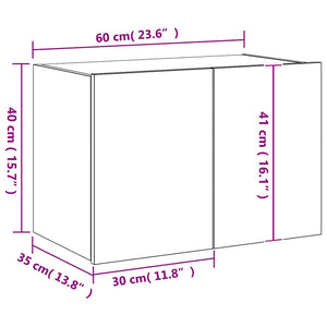 TV-Wandschrank mit LED Braun Eiche 60x35x41 cm