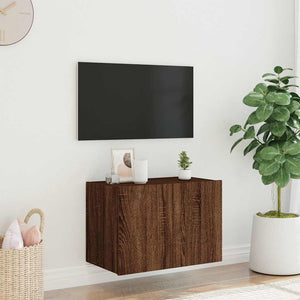 TV-Wandschrank mit LED Braun Eiche 60x35x41 cm