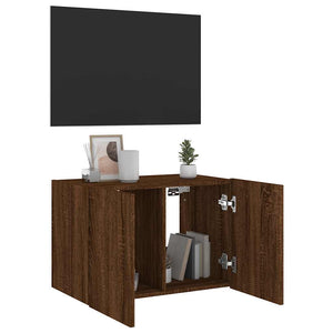 TV-Wandschrank mit LED Braun Eiche 60x35x41 cm