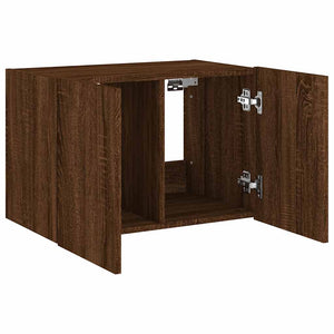 TV-Wandschrank mit LED Braun Eiche 60x35x41 cm
