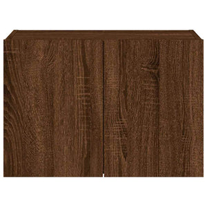 TV-Wandschrank mit LED Braun Eiche 60x35x41 cm