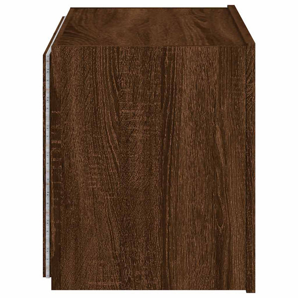 TV-Wandschrank mit LED Braun Eiche 60x35x41 cm