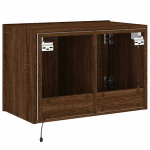 TV-Wandschrank mit LED Braun Eiche 60x35x41 cm