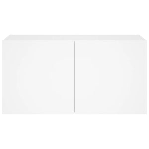 TV-Wandschrank mit LED, Weiß, 80 cm