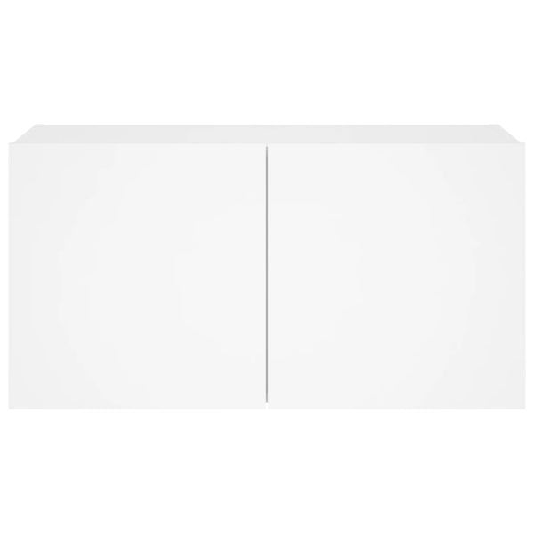 TV-Wandschrank mit LED, Weiß, 80 cm