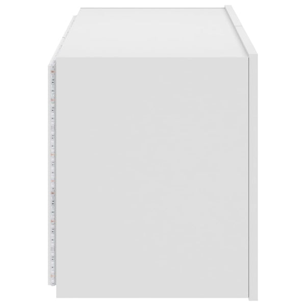 TV-Wandschrank mit LED, Weiß, 80 cm
