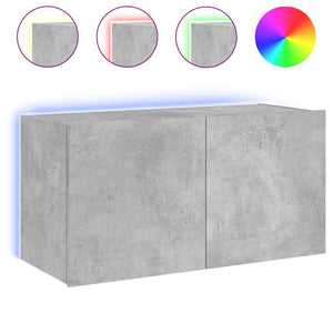 TV-Wandschrank mit LED Betongrau 80 cm