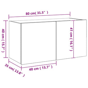 TV-Wandschrank mit LED Betongrau 80 cm