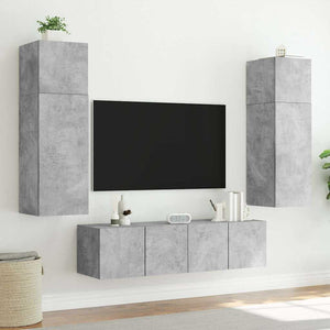 TV-Wandschrank mit LED Betongrau 80 cm