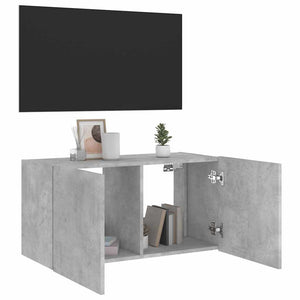TV-Wandschrank mit LED Betongrau 80 cm