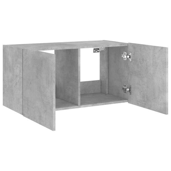 TV-Wandschrank mit LED Betongrau 80 cm