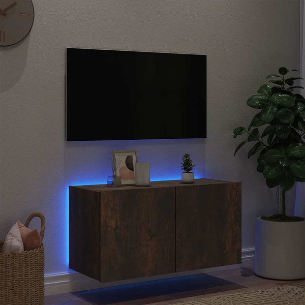 TV-Wandschrank Räuchereiche mit LED 80cm