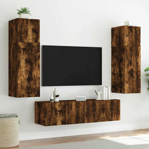 TV-Wandschrank Räuchereiche mit LED 80cm