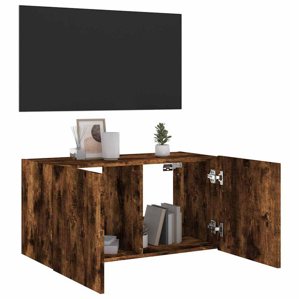 TV-Wandschrank Räuchereiche mit LED 80cm