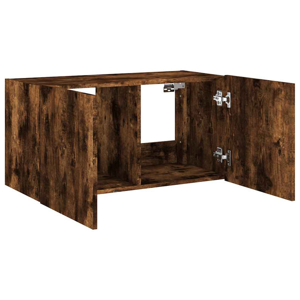 TV-Wandschrank Räuchereiche mit LED 80cm