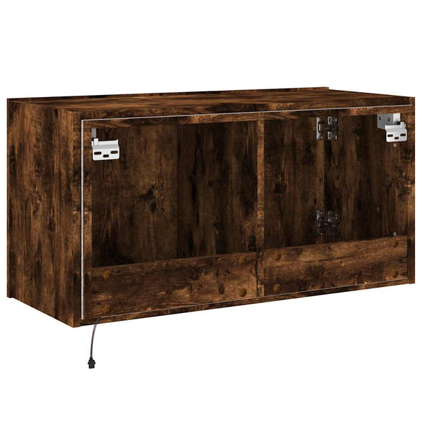 TV-Wandschrank Räuchereiche mit LED 80cm